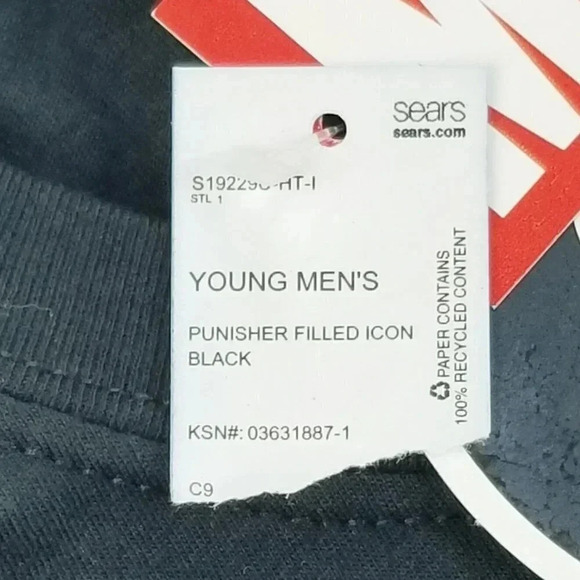 Marvel 2XL Young Men's Punisher Camo Skull Realtree Xtra Black Cotton Crew Teee - Picture 4 of 9